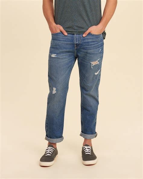 Hollister is the fantasy of Southern California, with clothing that's effortlessly cool and totally accessible. . Men hollister jeans